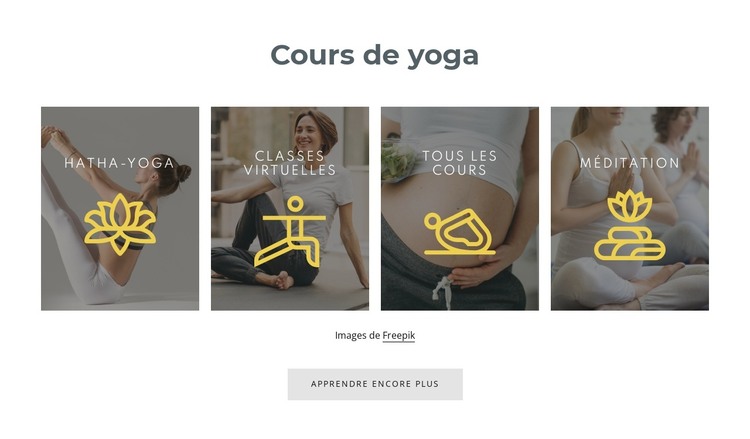 Nos cours de yoga Modèle HTML