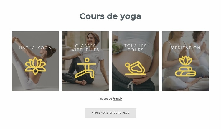 Nos cours de yoga Modèle