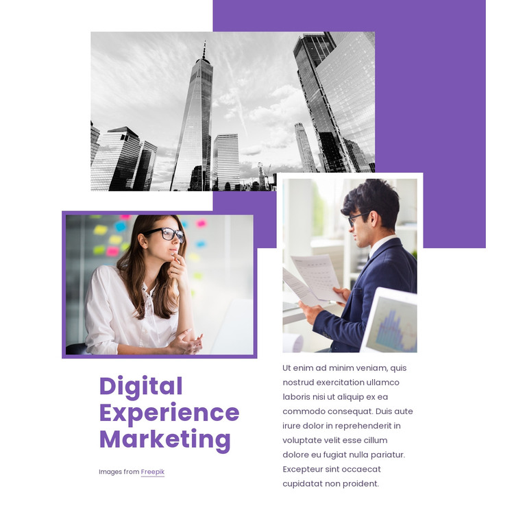 Digital experience marketing Homepage Design