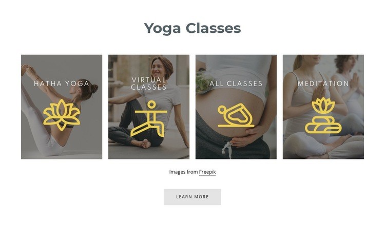 Our yoga classes Homepage Design