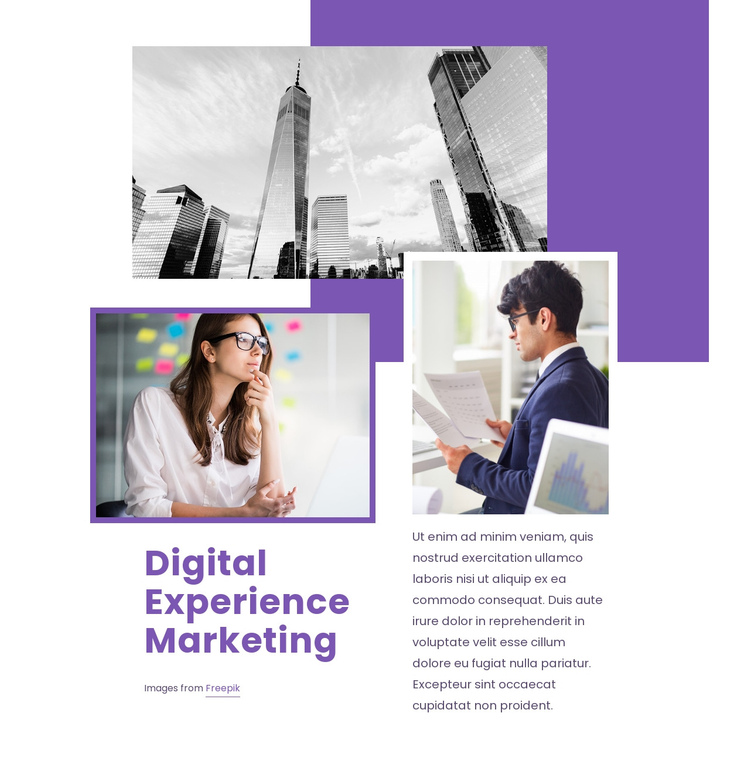 Digital experience marketing One Page Template
