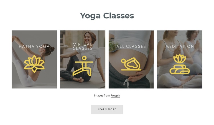 Our yoga classes One Page Template
