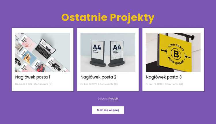 Najnowsze projekty projektowe Szablon witryny sieci Web