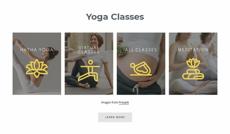 Våra yogaklasser Html webbplatsbyggare