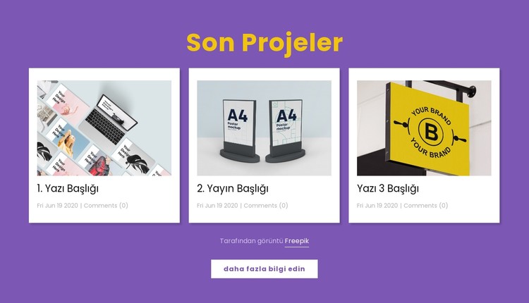 Son tasarım projeleri CSS Şablonu