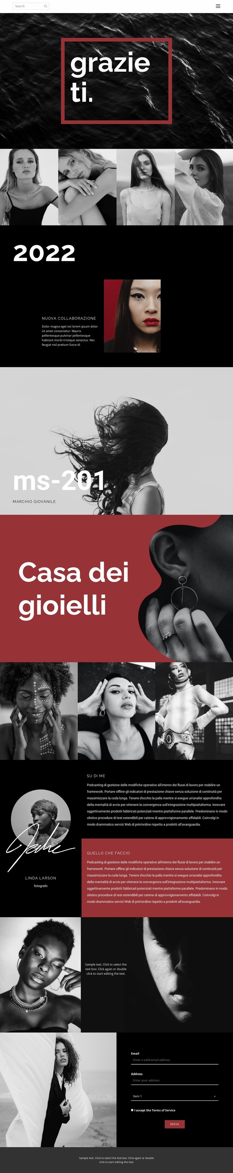 Fotografia della casa di moda Mockup del sito web