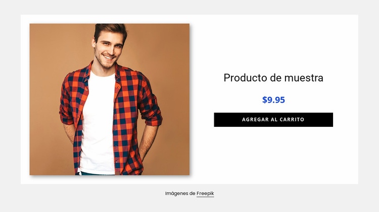 Detalles del producto de la camisa de los hombres Maqueta de sitio web