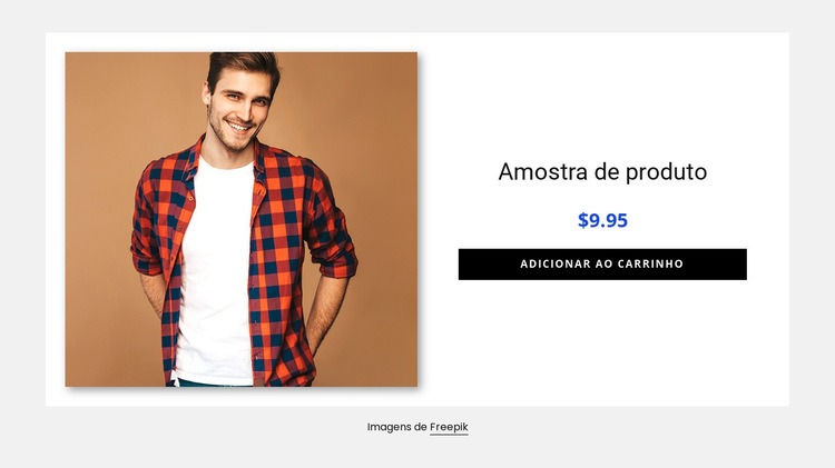 Detalhes do produto camisa masculina Maquete do site