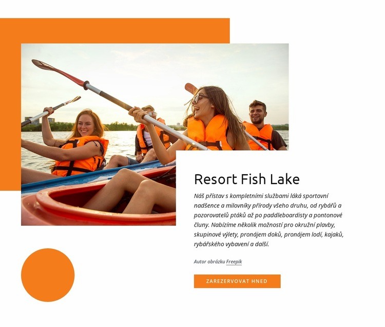 Rybí jezero resort Šablona webové stránky