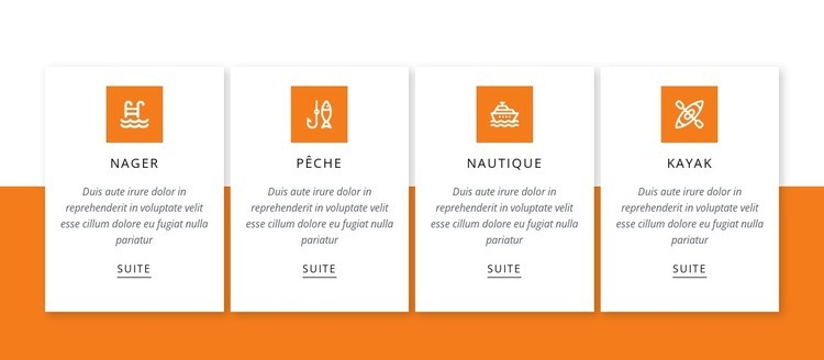 Activités sur le lac Modèles de constructeur de sites Web