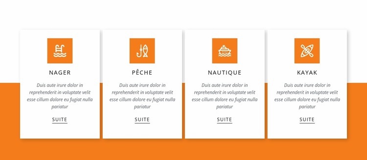 Activités sur le lac Maquette de site Web