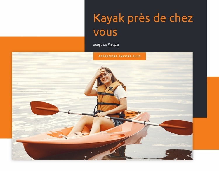Kayak près de chez vous Maquette de site Web