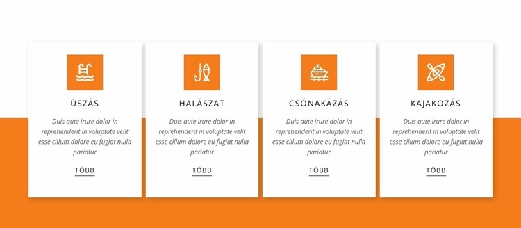 Tevékenységek a tavon HTML Sablon