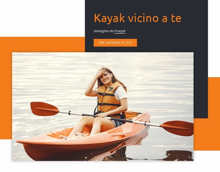 Kayak vicino a te Mockup del sito web