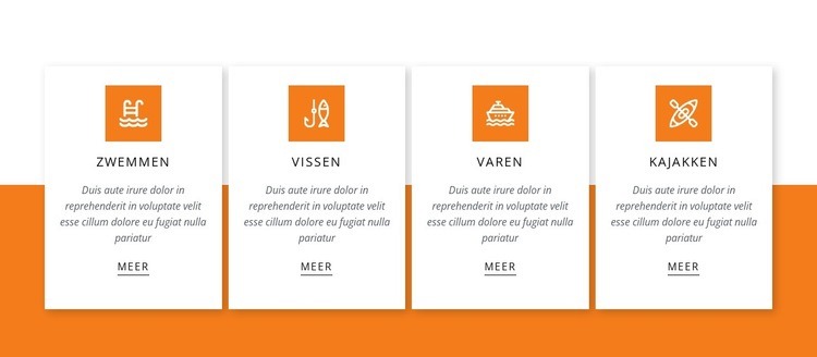 Activiteiten op het meer Website mockup