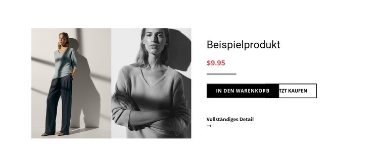 Details zu Modeprodukten Website Builder-Vorlagen