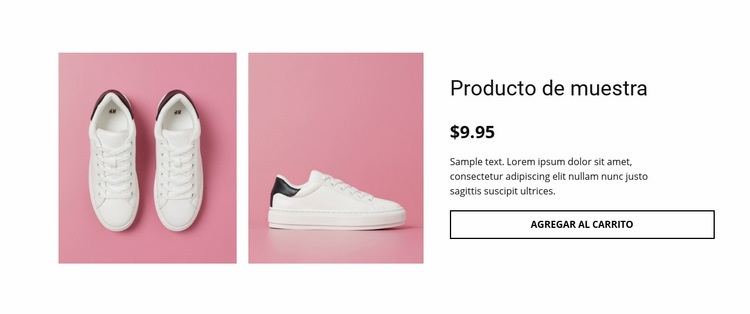 Detalles del producto de calzado deportivo Maqueta de sitio web