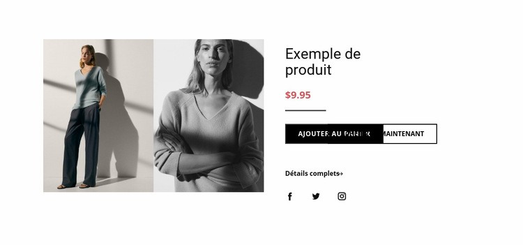 Détails des produits de mode Conception de site Web