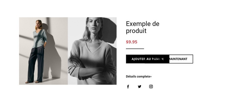 Détails des produits de mode Modèle