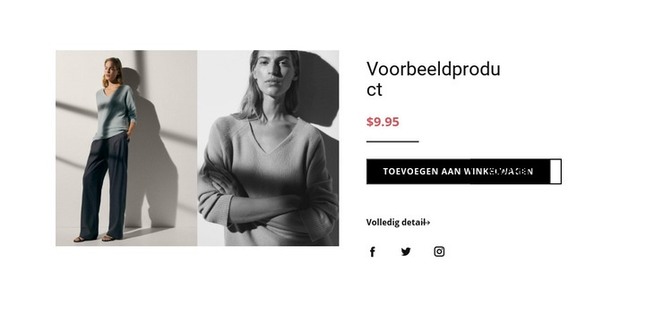 Mode productdetails Sjabloon voor één pagina