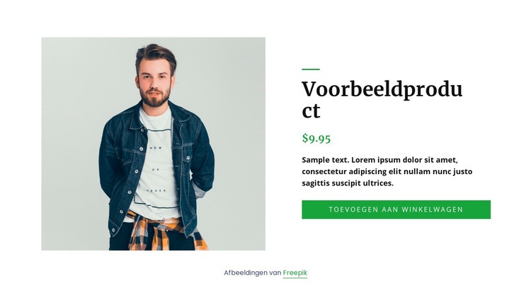 Productdetails denim jack Website Builder-sjablonen