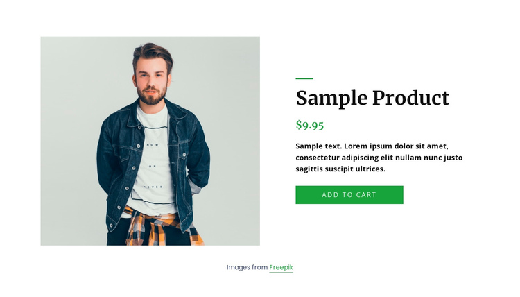 Denim jacket product details One Page Template