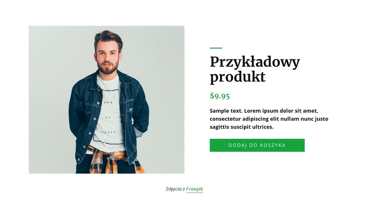 Szczegóły produktu kurtka dżinsowa Szablony do tworzenia witryn internetowych