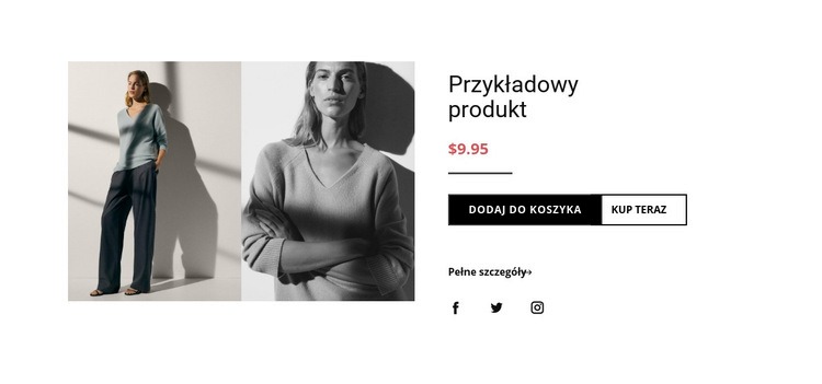 Szczegóły produktu modowego Kreator witryn internetowych HTML