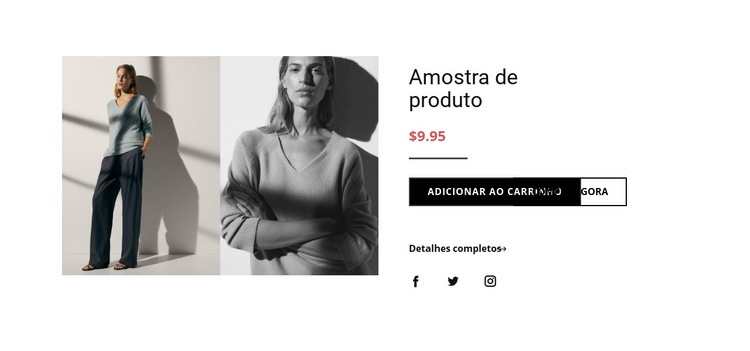 Detalhes de produtos de moda Modelo HTML5