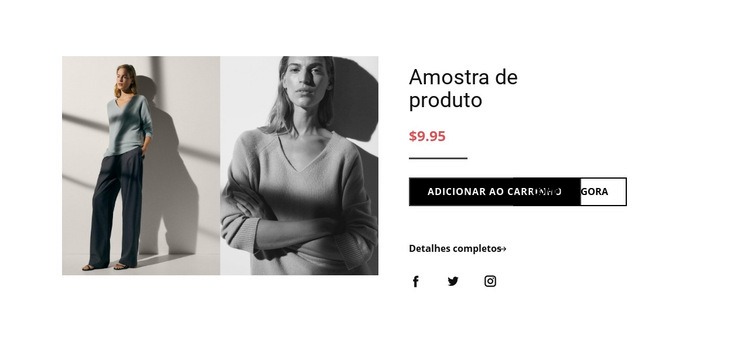 Detalhes de produtos de moda Modelo