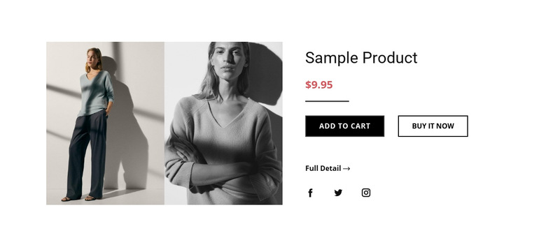 Fashion product details Wix Template Alternative