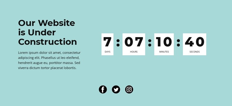 Block with countdown timer CSS Template