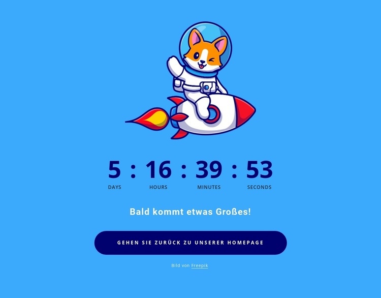 Countdown-Timer mit coolem Hund HTML Website Builder