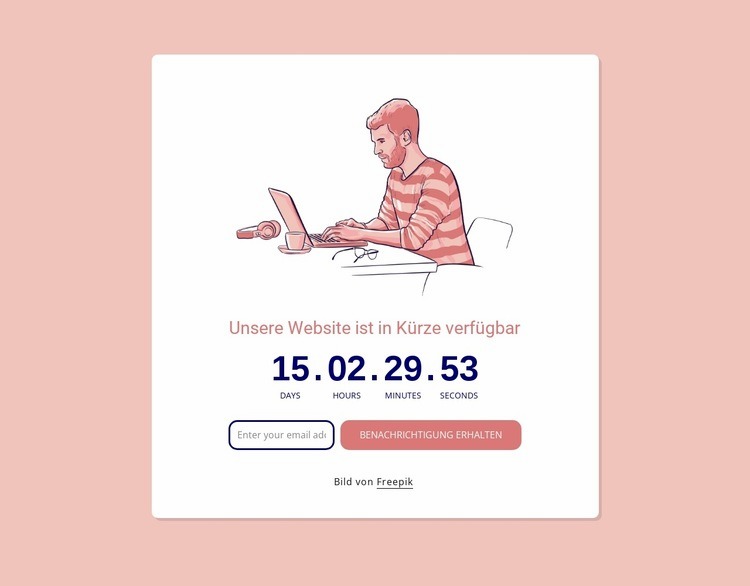 Countdown mit Abbildung Website design