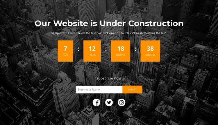 Our website is construction Elementor Template Alternative