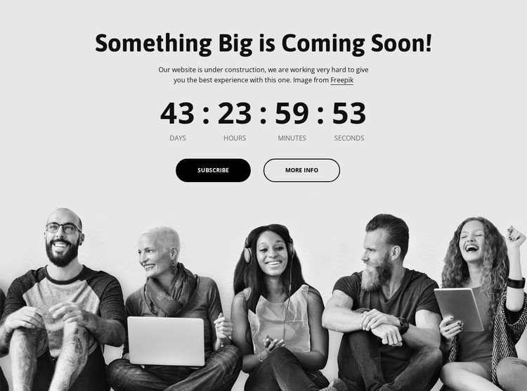 Coming soon with countdown Elementor Template Alternative