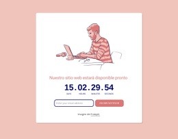 Diseño De Sitio Web Premium Para Cuenta Regresiva Con Ilustración