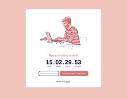 Conception De Site Web Premium Pour Compte À Rebours Avec Illustration