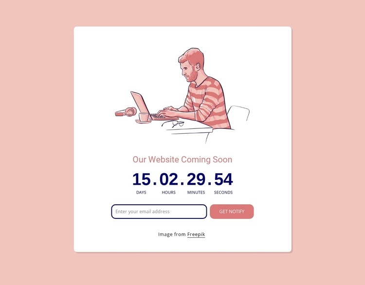 Countdown with illustration Homepage Design