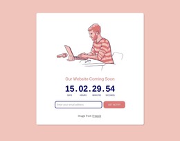 Countdown With Illustration - Free Website Template