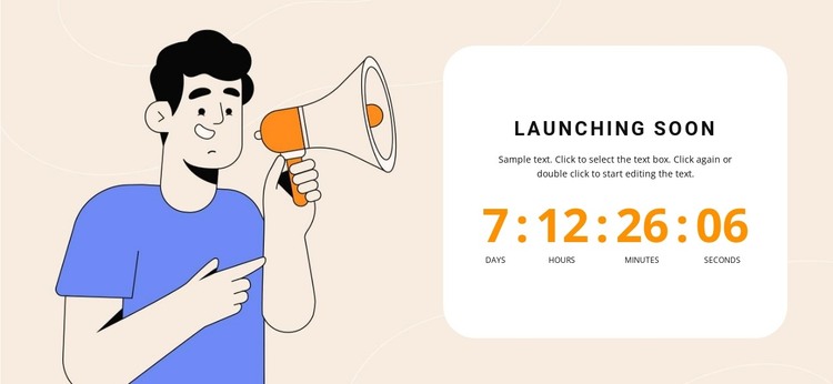 Until the launch is left HTML Template