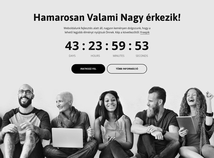 Hamarosan visszaszámlálással Weboldal sablon