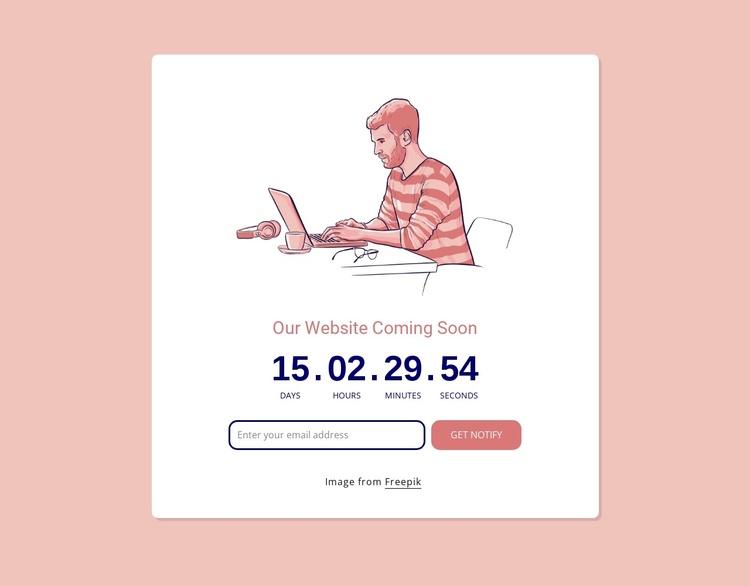 Countdown with illustration Joomla Template