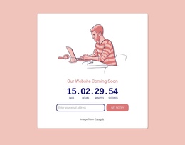 Multipurpose One Page Template For Countdown With Illustration