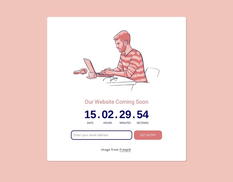 Countdown with illustration One Page Template
