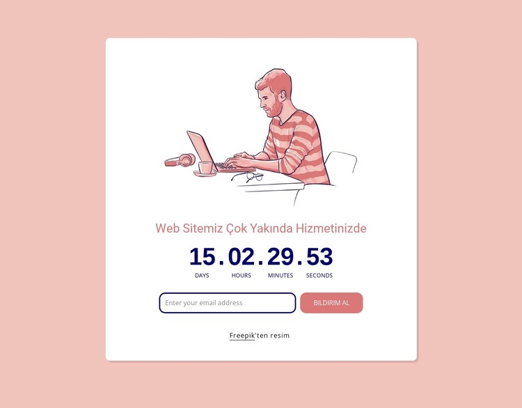 İllüstrasyon ile geri sayım HTML Şablonu