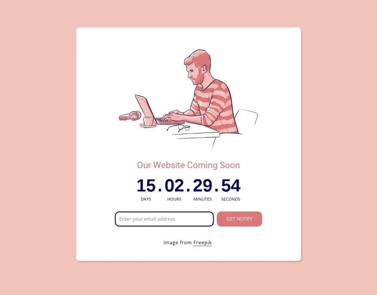 Countdown with illustration Website Builder Software