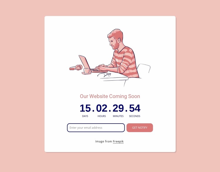 Countdown with illustration WordPress Website Builder