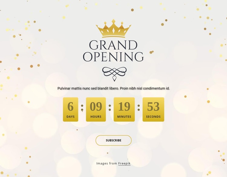 Grand opening сountdown timer CSS Template