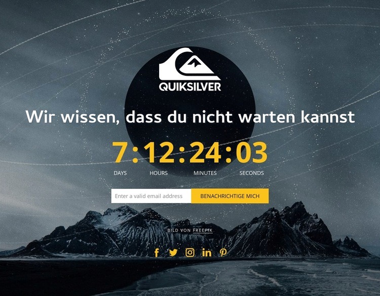 Countdown-Timer im Hintergrund HTML5-Vorlage